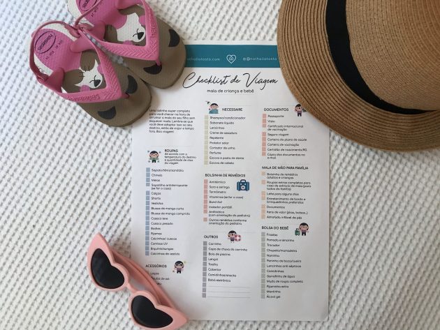 checklist de viagem mala de bebe e criança
